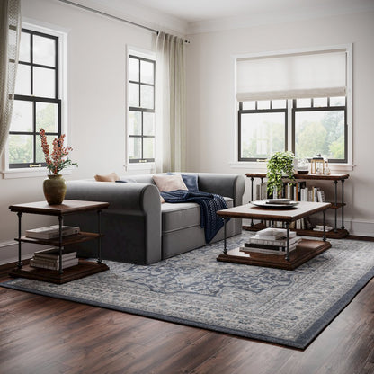 Larson Modern Industrial 48" Solid Wood Sofa Table with Storage