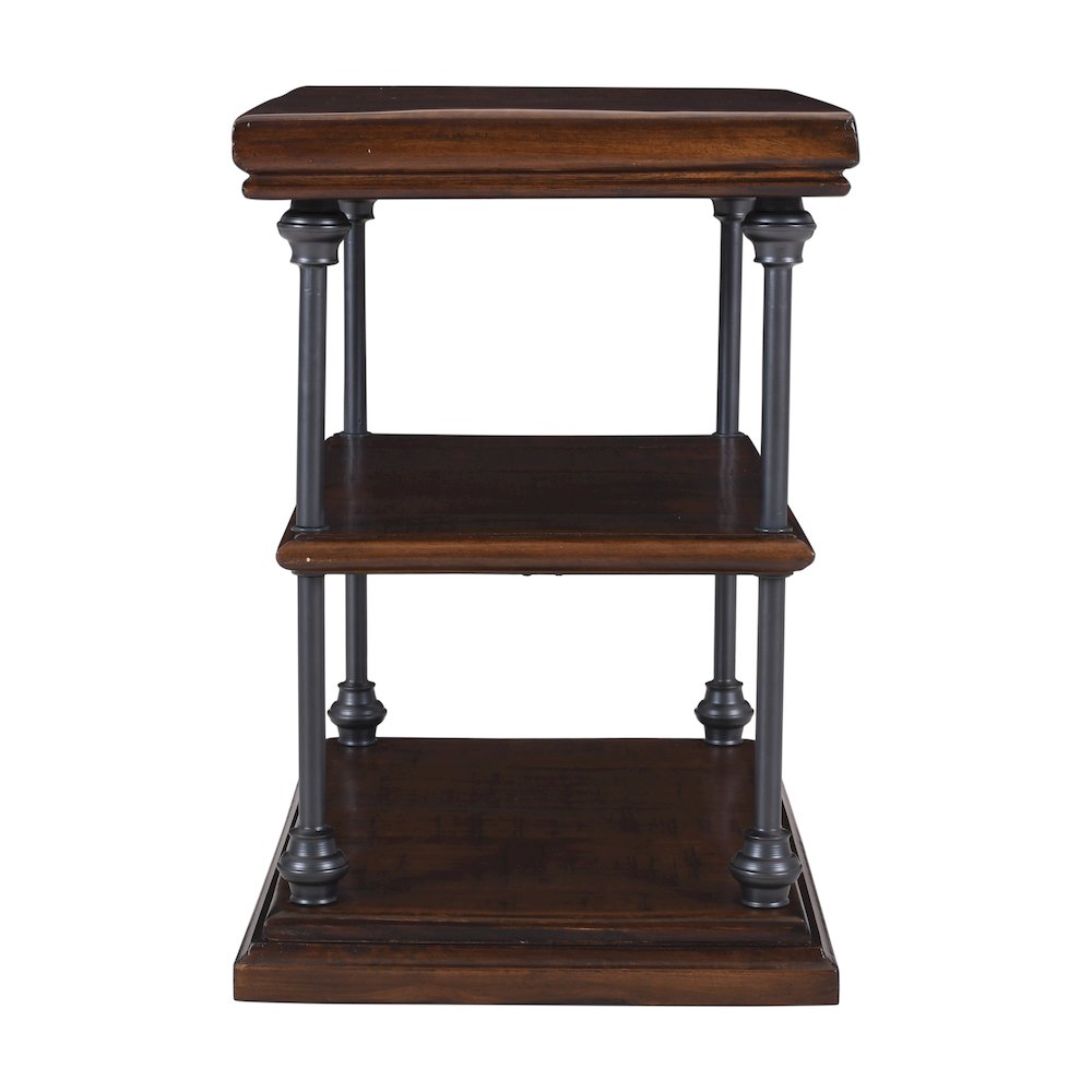 Larson Modern Industrial Solid Wood Chairside End Table with Storage