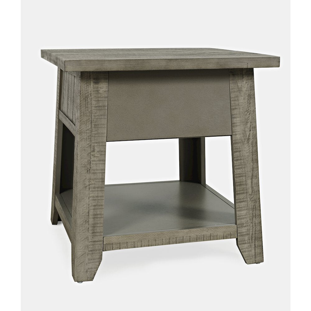 Telluride Rustic Farmhouse Solid Wood End Table with Storage