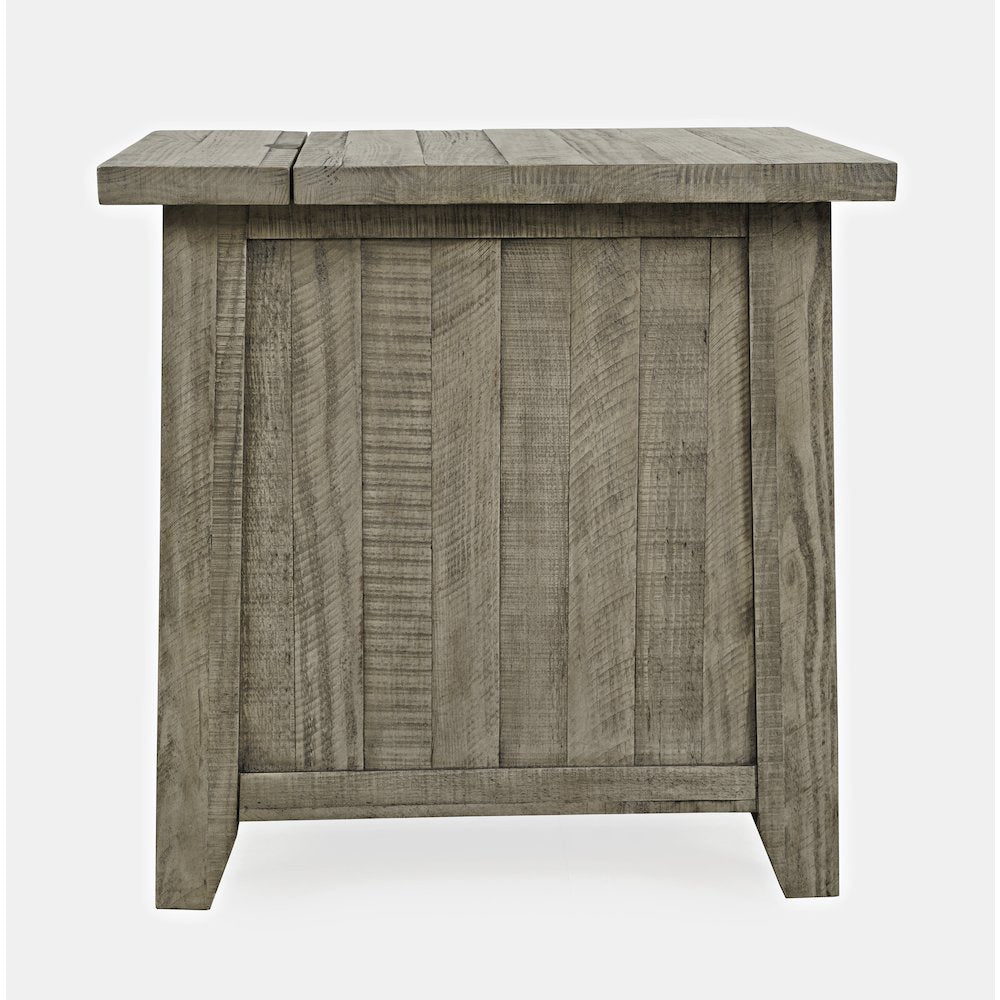 Telluride Rustic Farmhouse Solid Wood USB Charging Chairside End Table