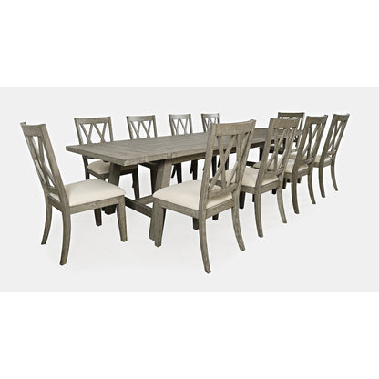Telluride Eleven Piece Rustic Farmhouse Solid Wood 127" Extendable Dining Set