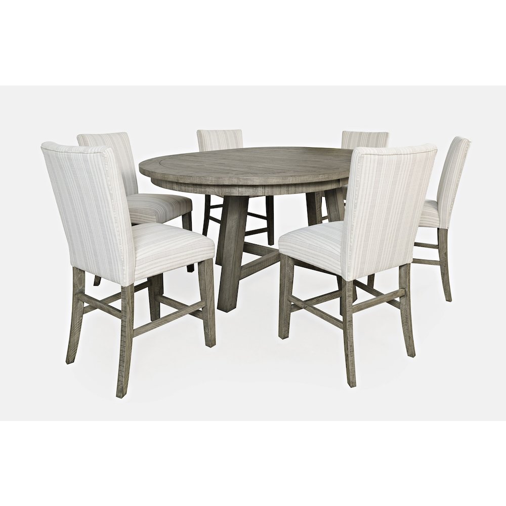 Rustic Farmhouse Solid Wood Seven Piece Counter Height Dining Table Set