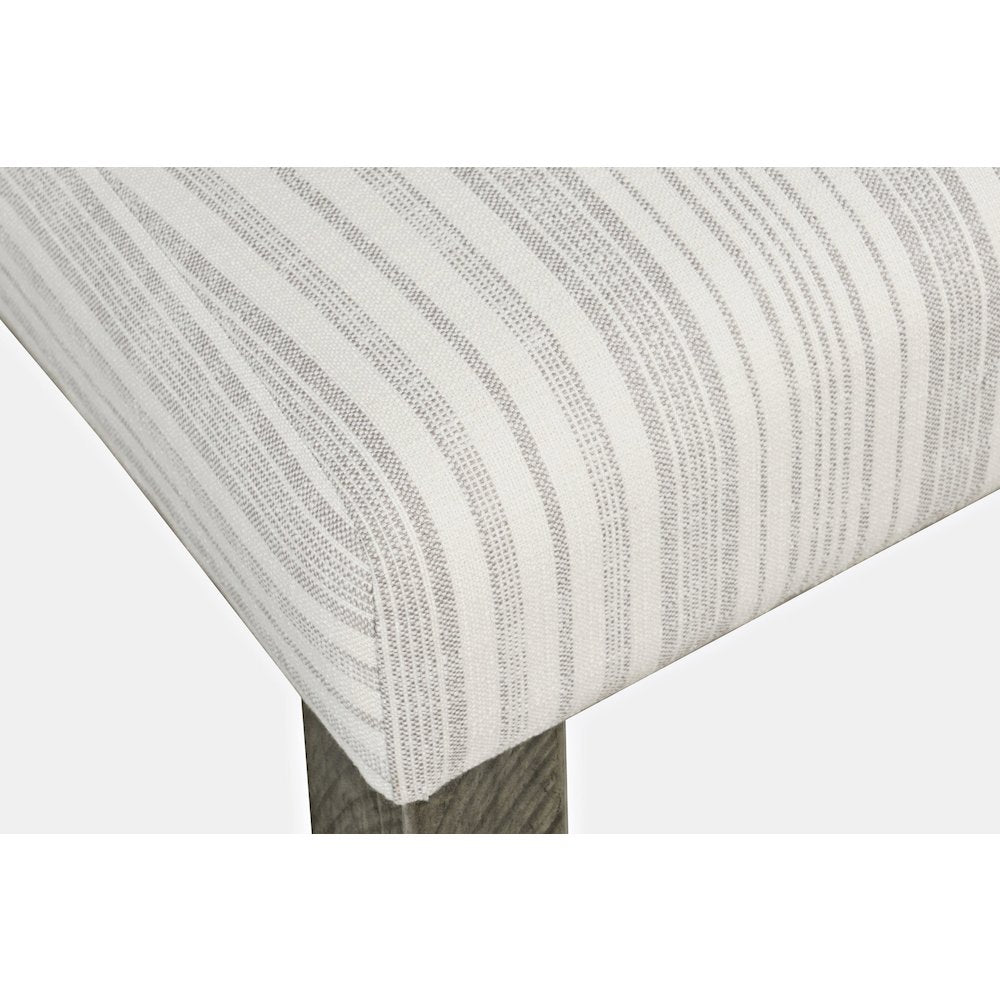 Farmhouse Rustic Solid Wood Parsons Striped Upholstery Counter Stool (Set of 2)