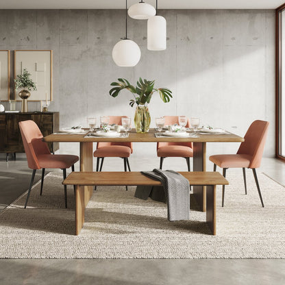 Maddox Mid-Century Modern Faux Leather Upholstered Dining Chair (Set of 2)