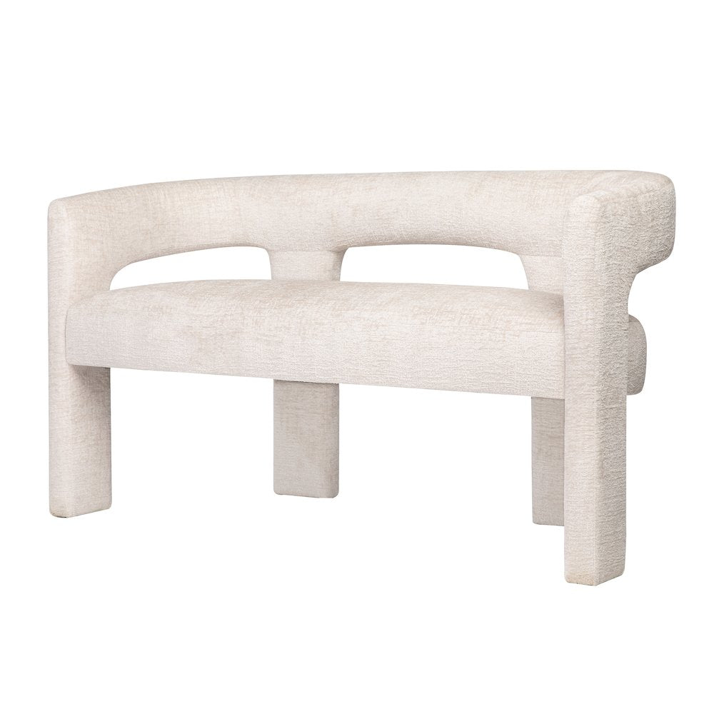 Gwen Modern Luxury Jacquard Fabric Upholstered Sculpture Bench