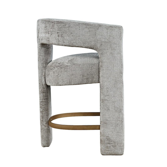 Jofran, Gwen Modern Jacquard Fabric Counter Height Stool, Grey, Set of 2