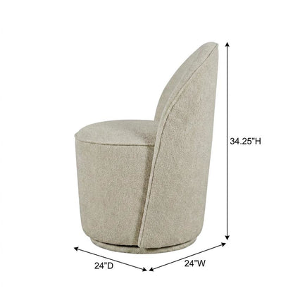 Mid-Century Modern Upholstered Swivel Dining Chair, Gray, Set of 2