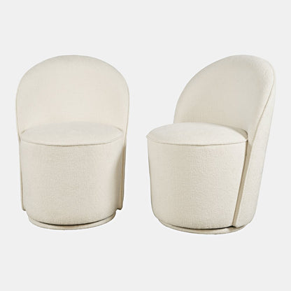 Landon Mid-Century Modern Upholstered Swivel Dining Chair (Set of 2)