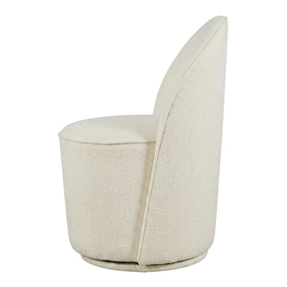 Mid-Century Modern Upholstered Swivel Dining Chair, Natural, Set of 2