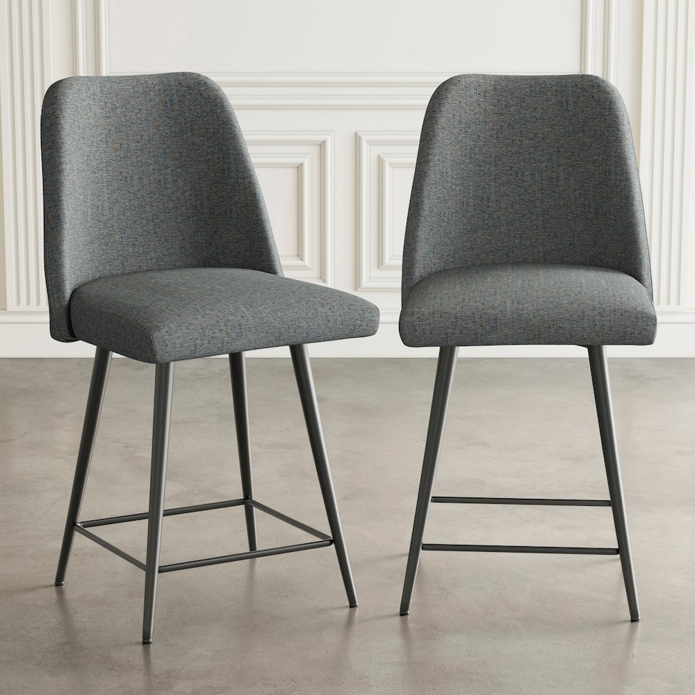 Macey Contemporary Modern Upholstered Counter Barstool (Set of 2)