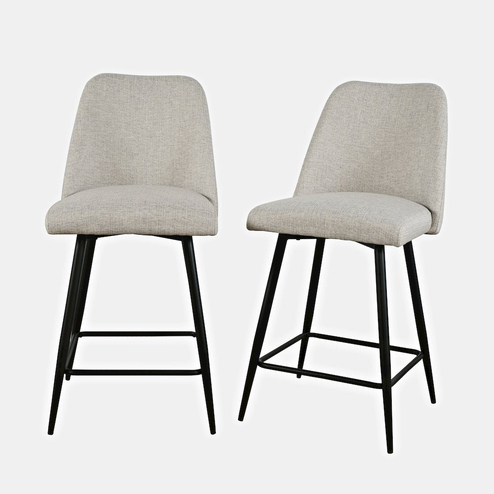 Macey Contemporary Modern Upholstered Counter Barstool (Set of 2)
