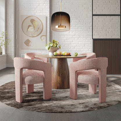 Gwen Luxury Mid-Century Modern Five Piece Dining Set with Upholstered Chairs