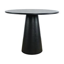 Acacia Veneer Modern Round Pedestal Dining Table, Black, 36" Counter Height