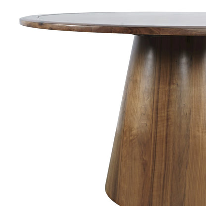 Nash Mid-Century Modern Five Piece Pedestal Dining Set with Upholstered Chairs