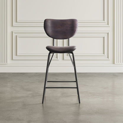 Modern Faux Leather Split-Back Upholstered Counter Height Barstool (Set of 2)