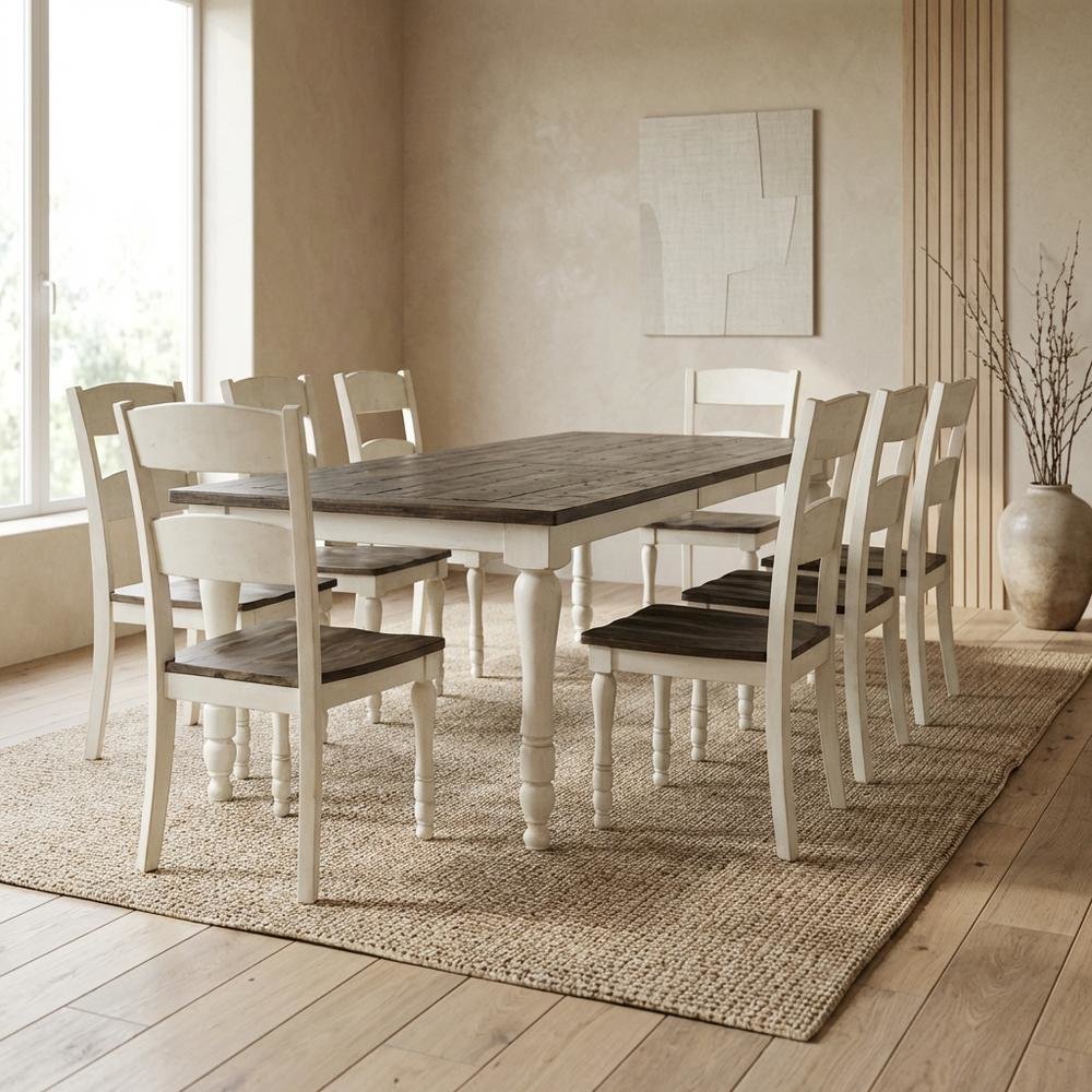 Rectangle Extendable Dining Table, Farmhouse Kitchen Table for Dining Room
