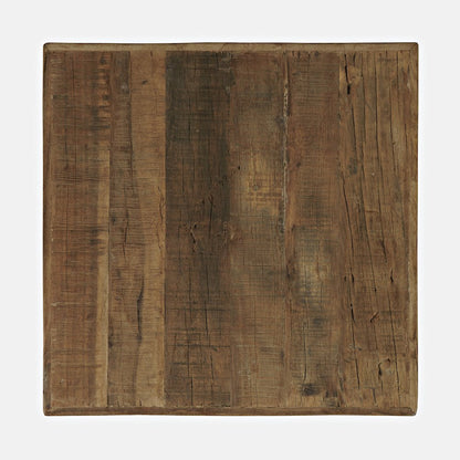 Reclamation Rustic Reclaimed Solid Wood Square End Table with Storage Shelf