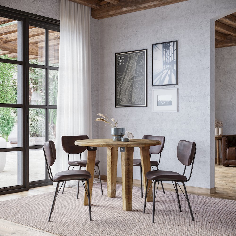 Reclamation 42" Rustic Reclaimed Solid Wood Round Dining Table