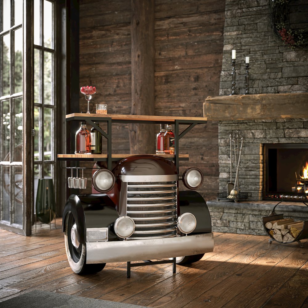 Glory Days Woody Vintage Car Console Table Home Bar