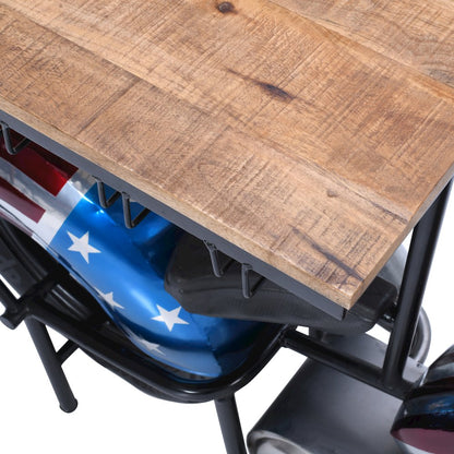 70" Patriotic American Flag Motorcycle Bar Console Table