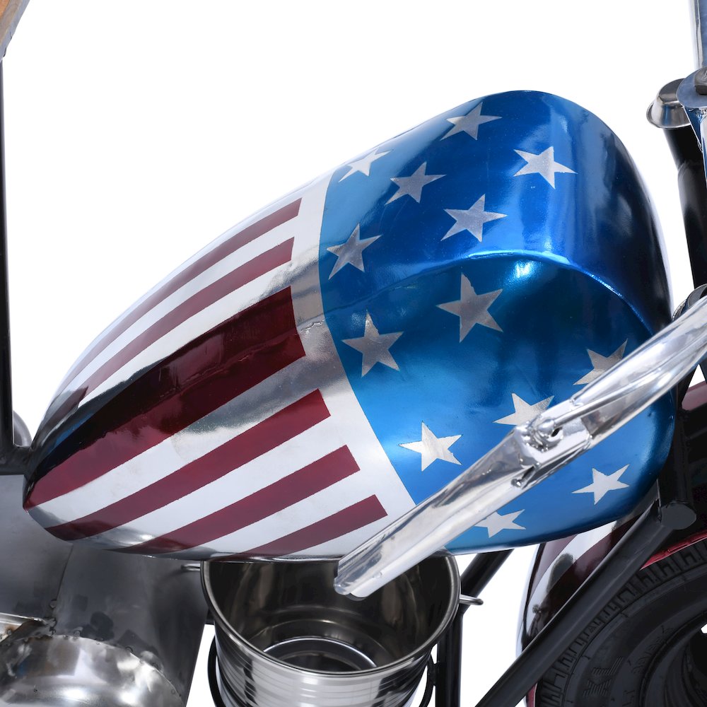 70" Patriotic American Flag Motorcycle Bar Console Table