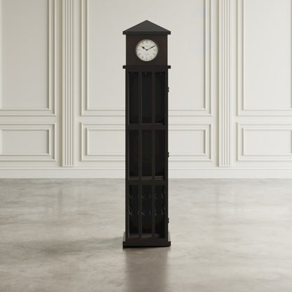 Watchtower Vintage Clock Lounge Bar Cabinet with Wine Rack and Storage