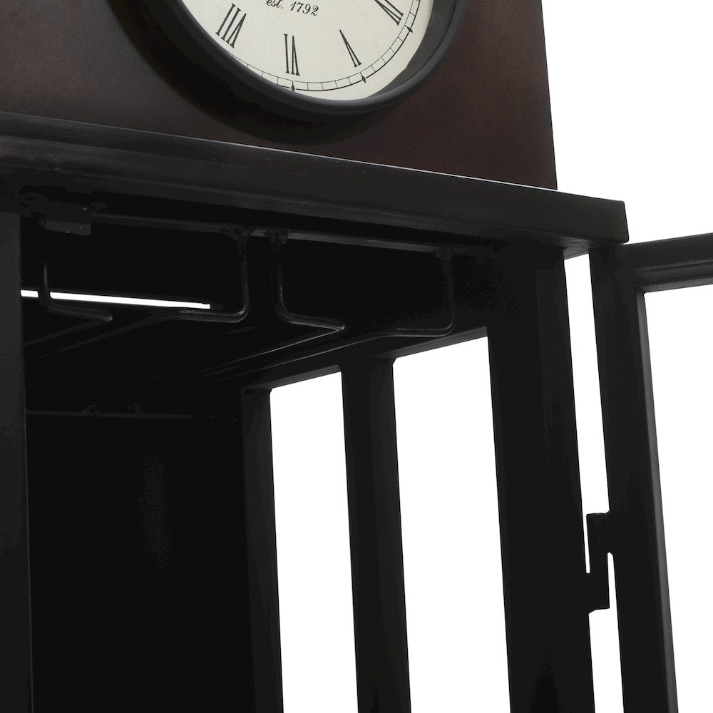 Watchtower Vintage Clock Lounge Bar Cabinet with Wine Rack and Storage