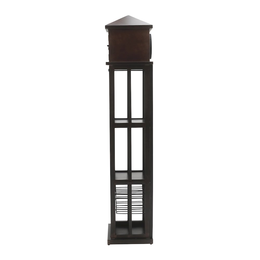 Watchtower Vintage Clock Lounge Bar Cabinet with Wine Rack and Storage