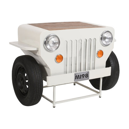 Weekender Vintage Military Vehicle Console Table Lounge Home Bar with Wine Rack