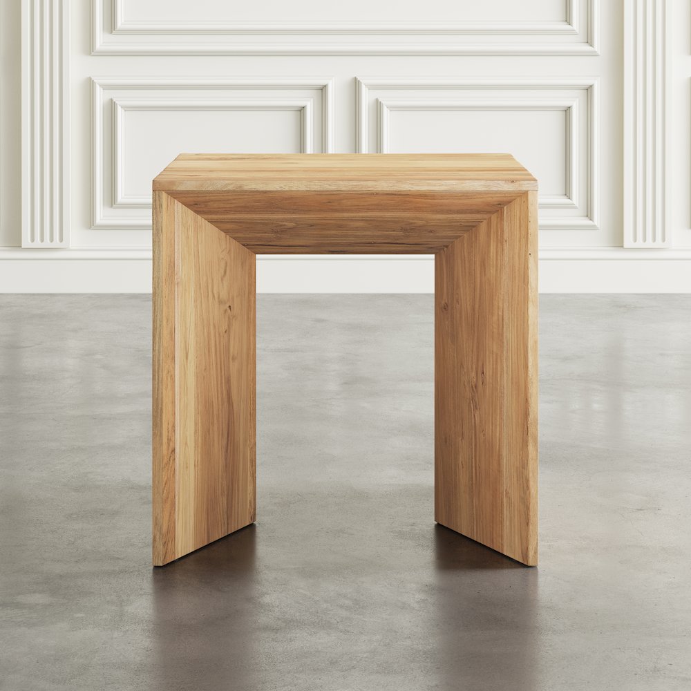 Lux Solid Wood Modern Angled End Table
