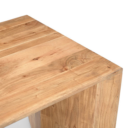 Lux Solid Wood Modern Angled End Table