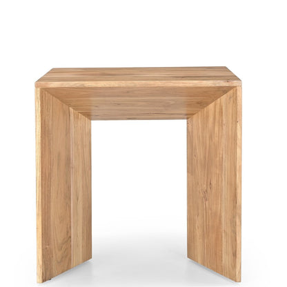 Lux Solid Wood Modern Angled End Table
