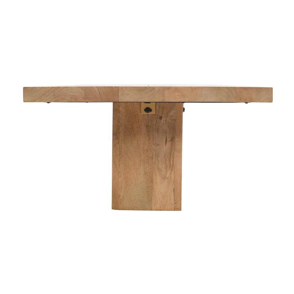 Modern Rustic 54" Solid Wood Double Pedestal Coffee Table