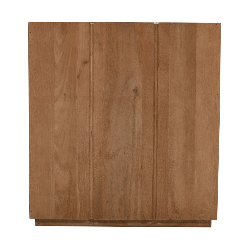 Sequoia 22" Solid Wood Modern Rustic Cube Carved End Table