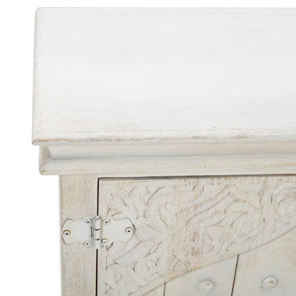 Taj 60" Hand Carved Solid Wood Global Bohemian Four-Door Sideboard Cabinet