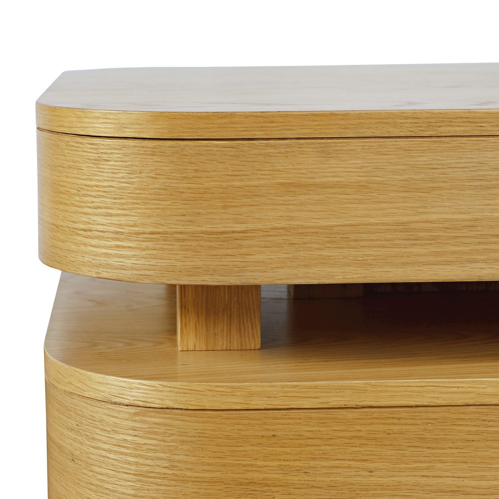 Mid-Century Modern Floating Sculpture Layered Coffee Table with Caster Wheels