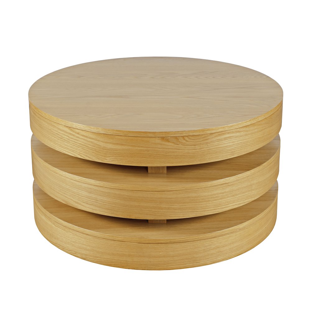 Mid-Century Modern Floating Sculpture Round Layered Coffee Table