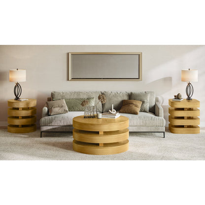 Mid-Century Modern Floating Sculpture Round Layered Coffee Table