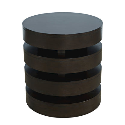Brix Mid-Century Modern Floating Sculpture Layered Round End Table