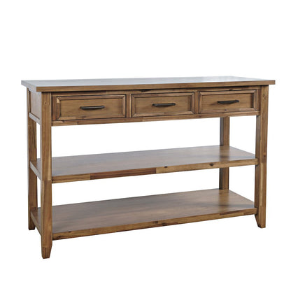 Claremont 50" Transitional Rustic Wood Sofa Console Table with Storage