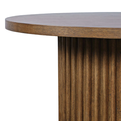 40" Round Mid-Century Modern Fluted Pedestal Base Coffee Table