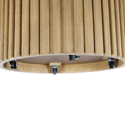40" Round Mid-Century Modern Fluted Pedestal Base Coffee Table