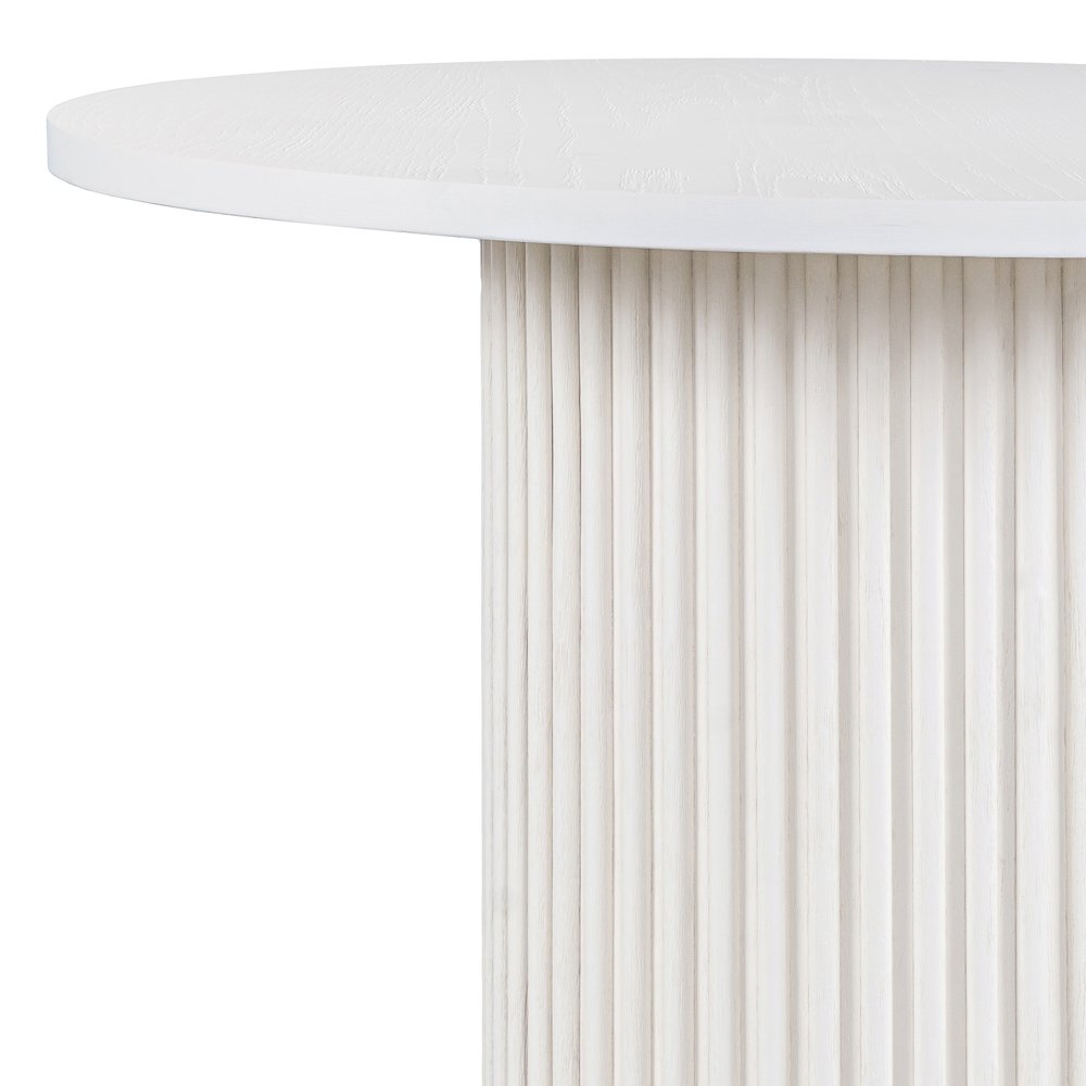 Auden 48" Round Counter Height Mid-Century Modern Fluted Pedestal Dining Table