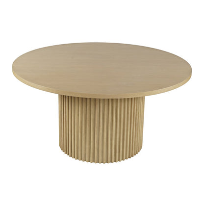 Auden 60" Round Mid-Century Modern Fluted Pedestal Base Dining Table
