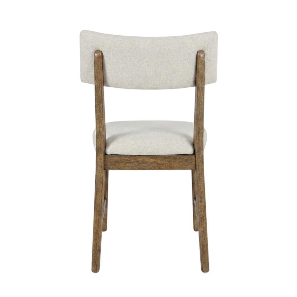 Contemporary Upholstered Split Back Dining Chair, Chestnut, Set of 2