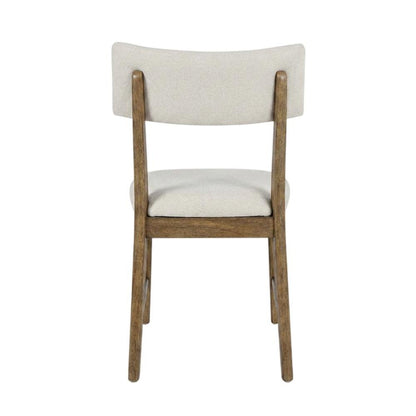 Contemporary Upholstered Split Back Dining Chair, Chestnut, Set of 2