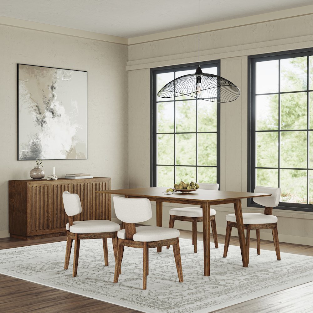 Bowie 66" Harvest Mid-Century Modern Drop-Leaf Dining Table