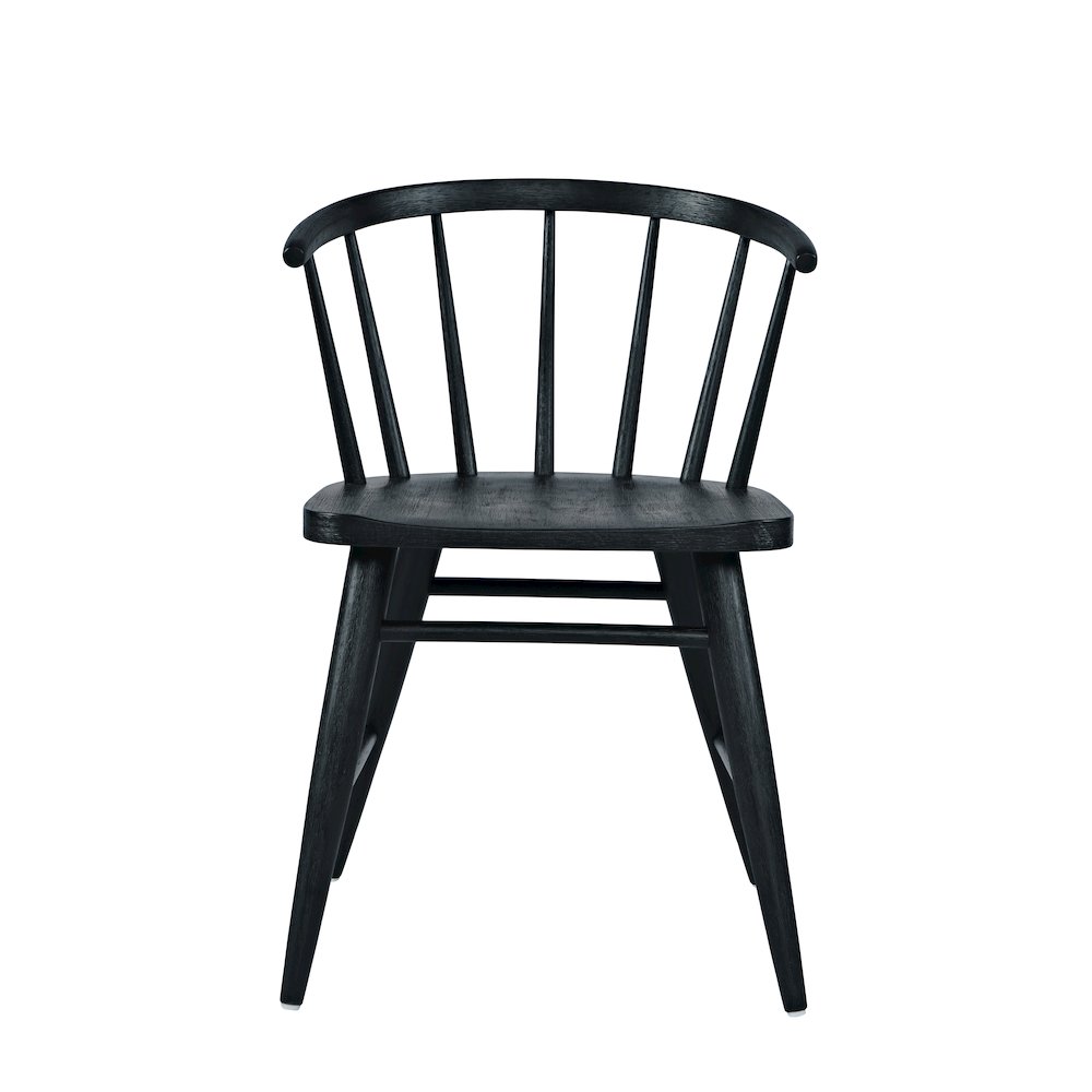 Fitz Traditional Solid Wood Curved Back Spindle Dining Chair (Set of 2)