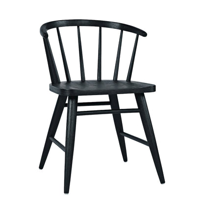 Fitz Traditional Solid Wood Curved Back Spindle Dining Chair (Set of 2)