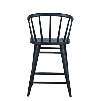 Fitz Traditional Solid Wood Curved Back Spindle Counter Stool